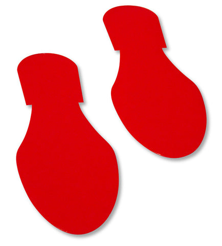 Red Mighty Line Floor Tape Footprints - Pack of 50