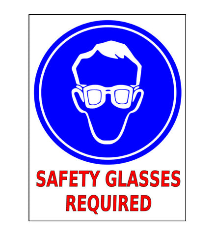 Safety Glasses Required Floor Sign