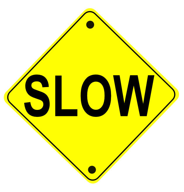 24" Caution Slow Area Ahead Floor Sign