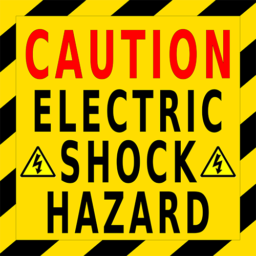 Caution Electric Shock Hazard Floor Sign