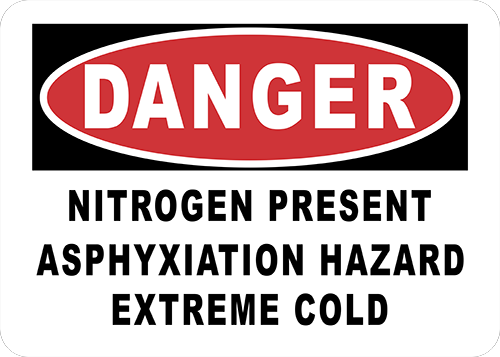 Danger Nitrogen Present Floor Sign