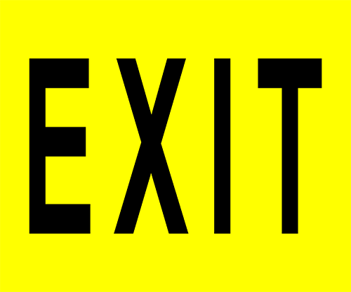 Exit Floor Sign Yellow