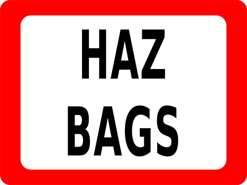 Haz Bags Floor Sign