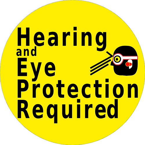 Hearing And Eye Protection Required Floor Sign