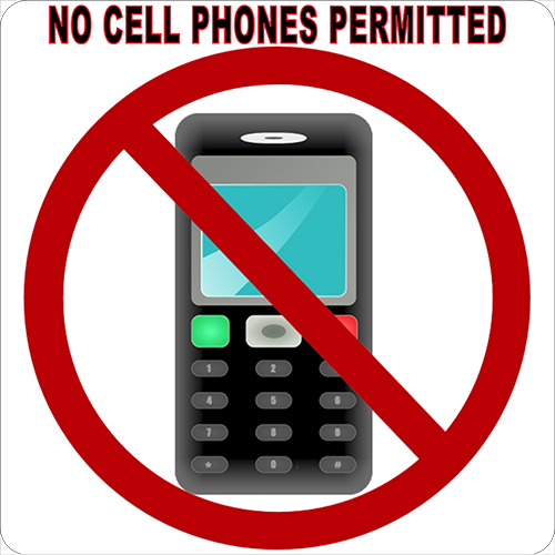 No Cell Phones Permitted Floor Sign