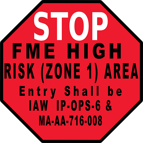 Stop FME High Risk Floor Sign