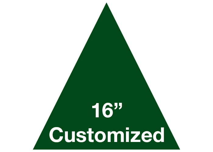 Green 16" Triangle Custom Safety Floor Tape Sign