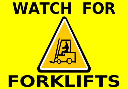 Watch For Forklifts Floor Sign